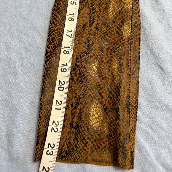 Zara Women's Snake Print Faux Leather Open Front Jacket Brown Medium - Picture 9 of 10